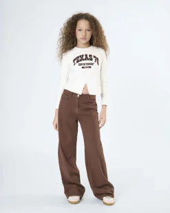 Pantalone To be Too wide leg marrone in puro cotone