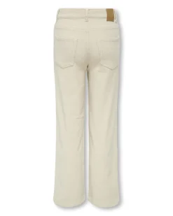 Pantalone wide leg Kids Only color panna in velluto a costine