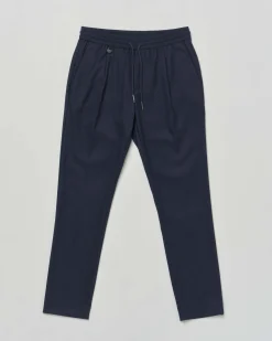 Pantaloni Antony Morato in flanella in misto viscosa blu con coulisse