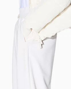 Pantaloni Armani Exchange bianchi in misto viscosa stretch con fascia elastica in vita