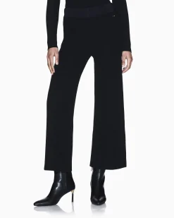 Pantaloni Armani Exchange neri in maglia a costine in misto viscosa