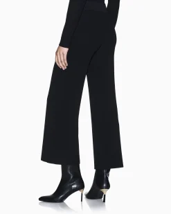 Pantaloni Armani Exchange neri in maglia a costine in misto viscosa