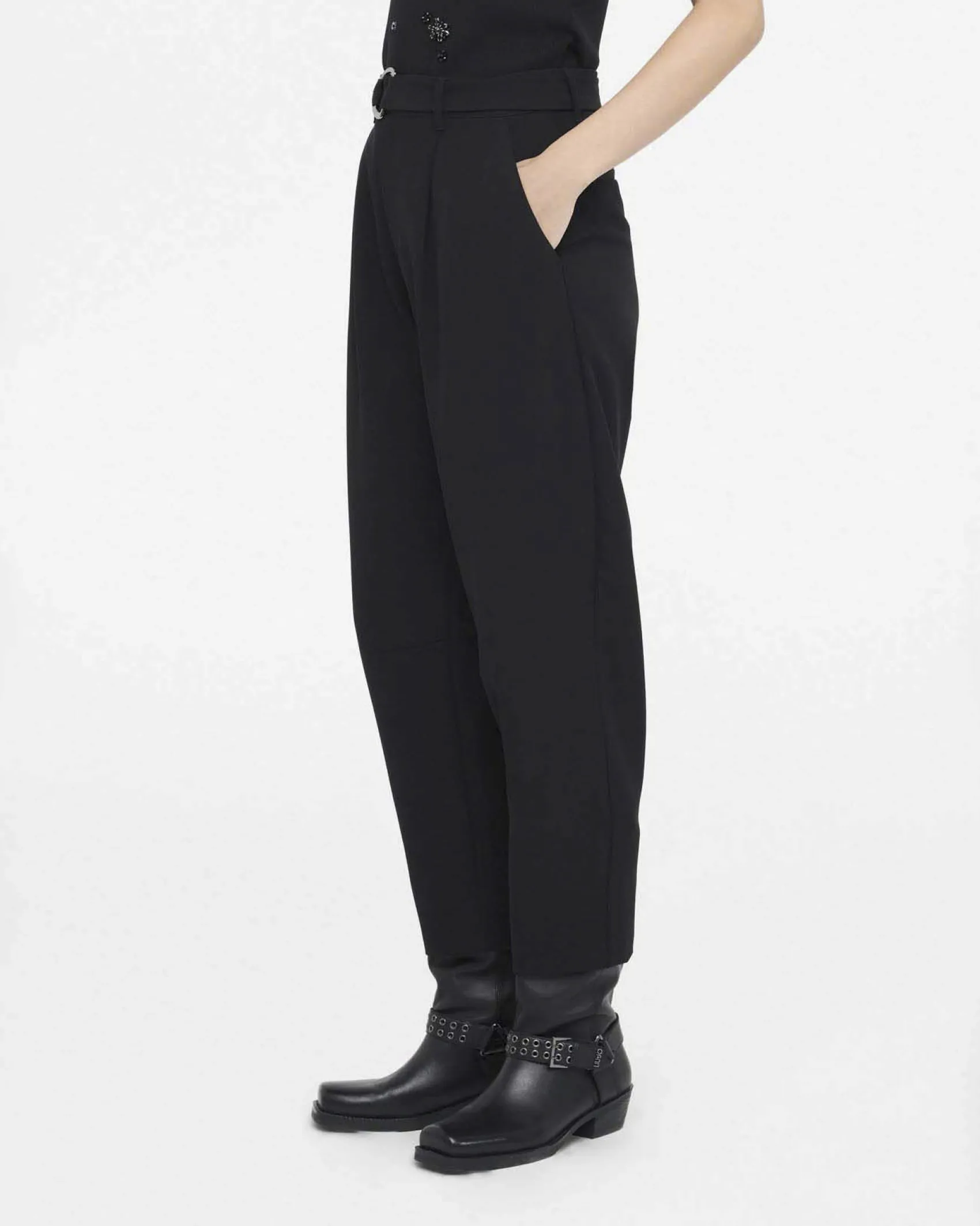 Pantaloni balloon Liu Jo Jeans neri in tessuto tecnico stretch