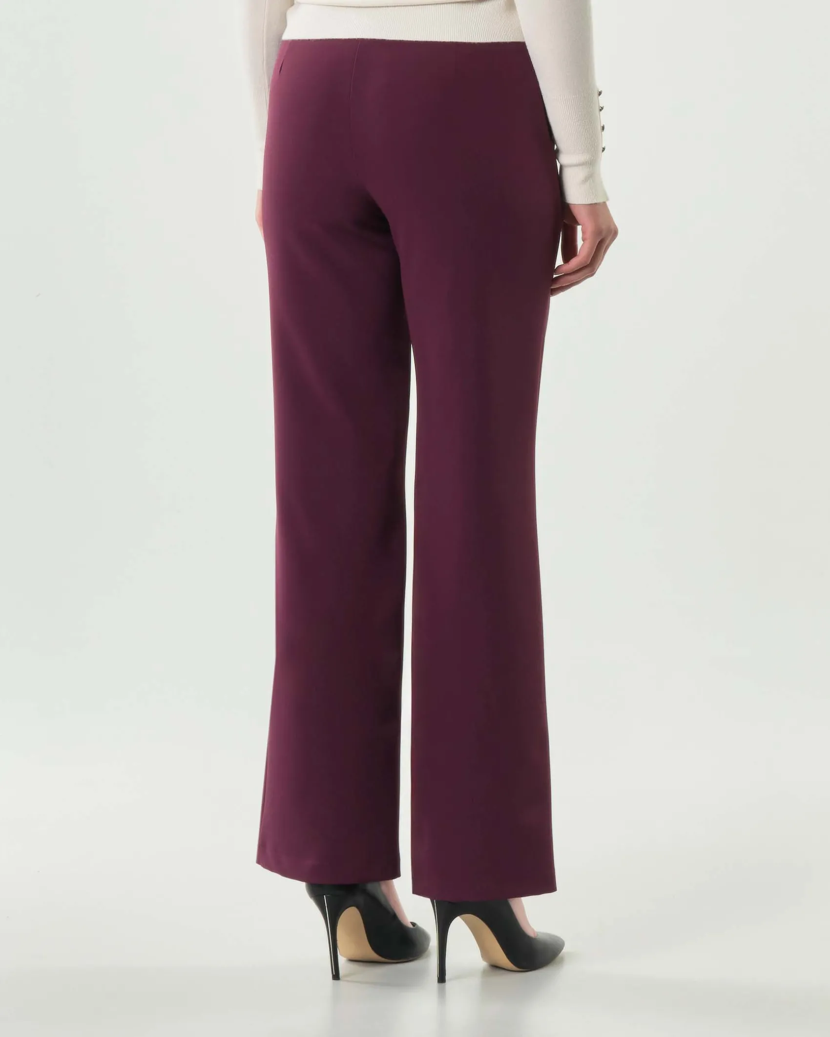 Pantaloni bordeaux straight Hlo! in tessuto tecnico stretch