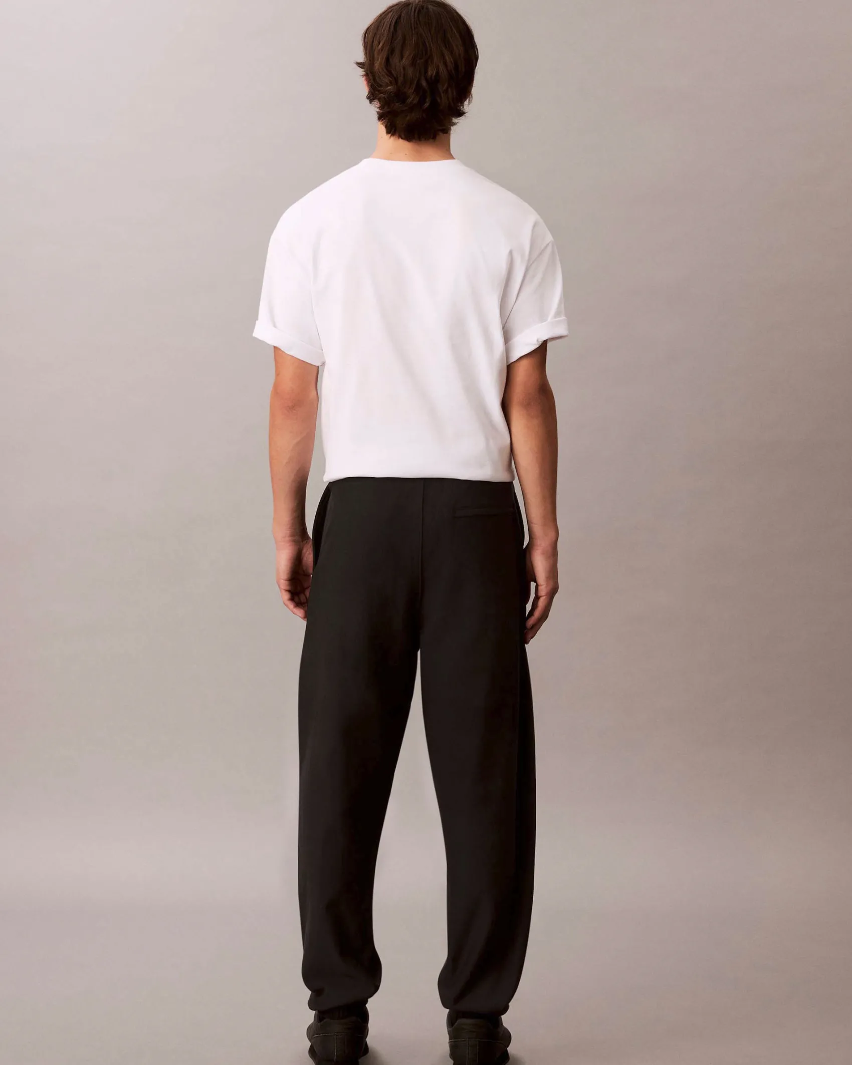 Pantaloni Calvin Klein Jeans neri in felpa di misto cotone