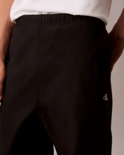 Pantaloni Calvin Klein Jeans neri in felpa di misto cotone