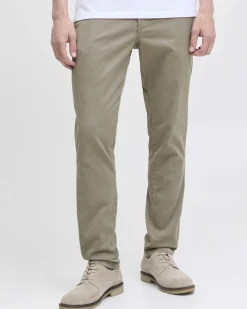 Pantaloni chino beige Jack & Jones tapered-fit in tessuto armaturato di cotone stretch