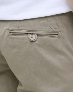 Pantaloni chino beige Jack & Jones tapered-fit in tessuto armaturato di cotone stretch