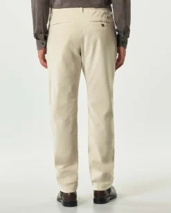 Pantaloni chino Gray slim-fit color panna in velluto di cotone stretch