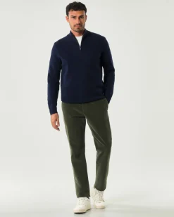 Pantaloni chino Gray slim-fit color militare in velluto di cotone stretch