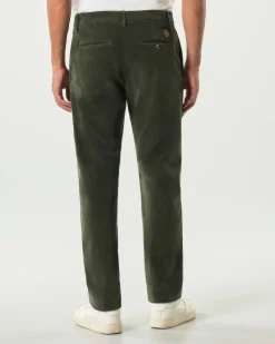 Pantaloni chino Gray slim-fit color militare in velluto di cotone stretch