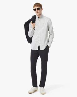 Pantaloni chino Lacoste neri in tessuto tecnico elasticizzato