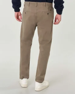 Pantaloni chino My Stuff color fango regular-fit in caldo tessuto di cotone stretch