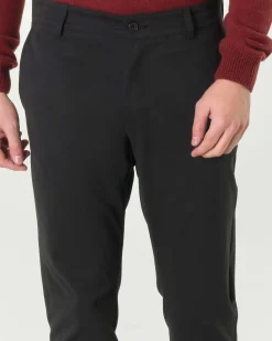 Pantaloni chino My Stuff nero in gabardina di cotone stretch