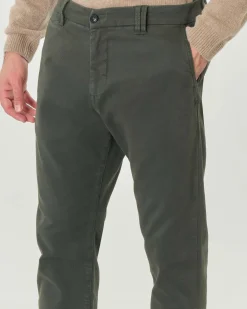 Pantaloni chino My Stuff verde scuro regular-fit in caldo tessuto di cotone stretch