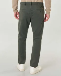 Pantaloni chino My Stuff verde scuro regular-fit in caldo tessuto di cotone stretch