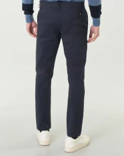Pantaloni chino My Stuff blu in gabardina di cotone stretch