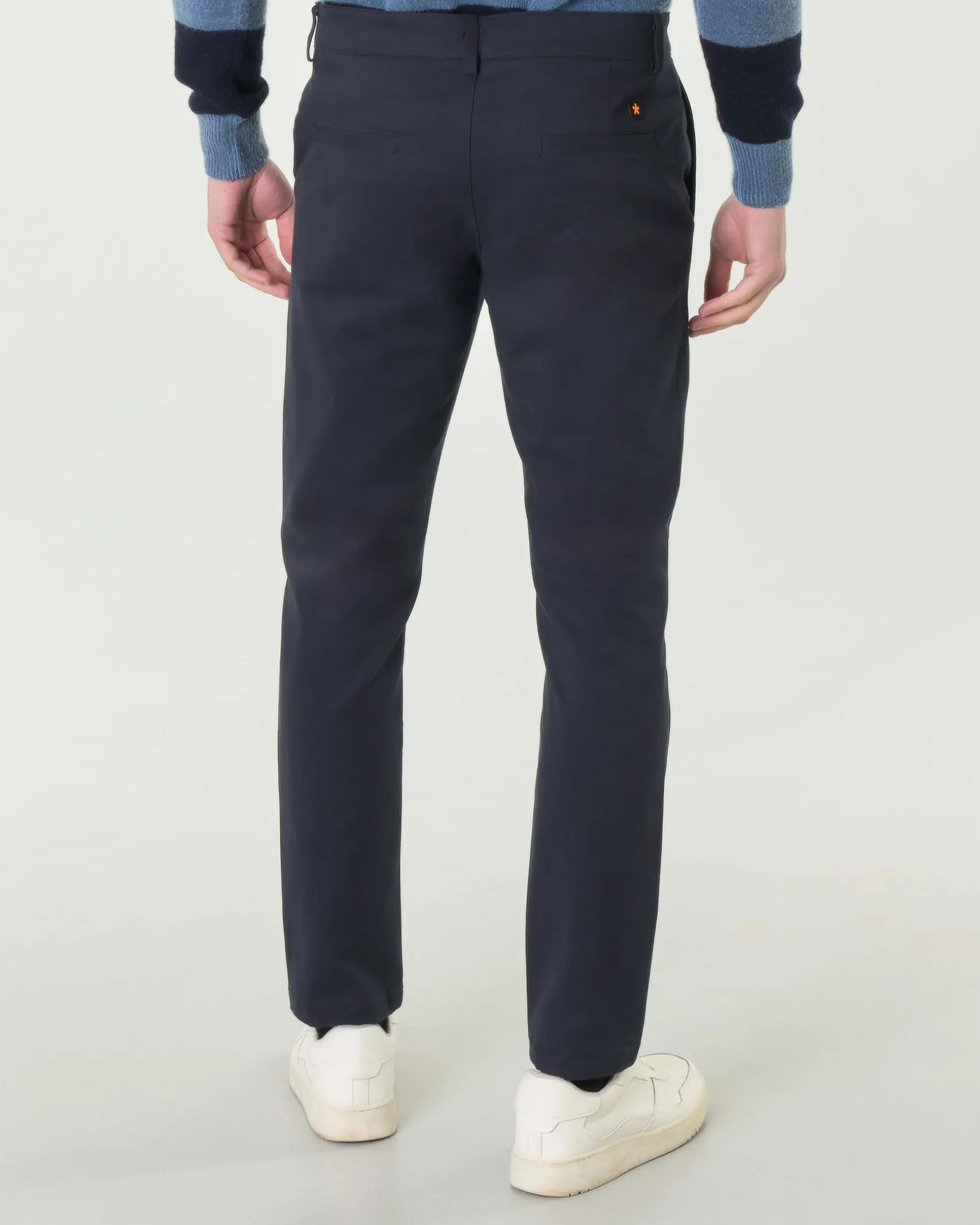 Pantaloni chino My Stuff blu in gabardina di cotone stretch