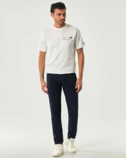 Pantaloni cinque tasche 517 Roy Roger's slim-fit blu navy in softbull di cotone stretch