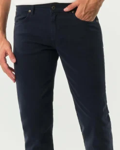 Pantaloni cinque tasche 517 Roy Roger's slim-fit blu navy in softbull di cotone stretch