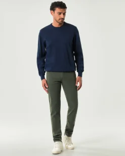 Pantaloni cinque tasche 517 Roy Roger's slim-fit verde militare in softbull di cotone stretch