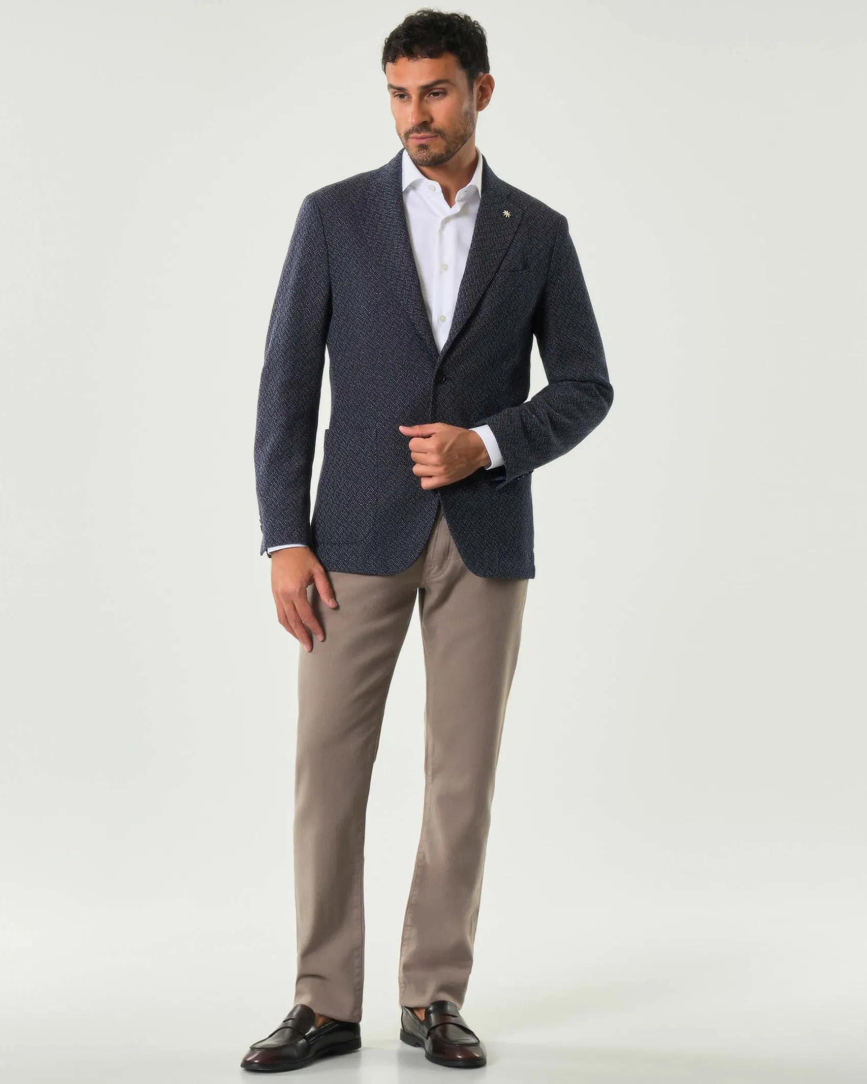 Pantaloni cinque tasche Jacob Cohen Bard slim-fit color fango in bull di cotone stretch