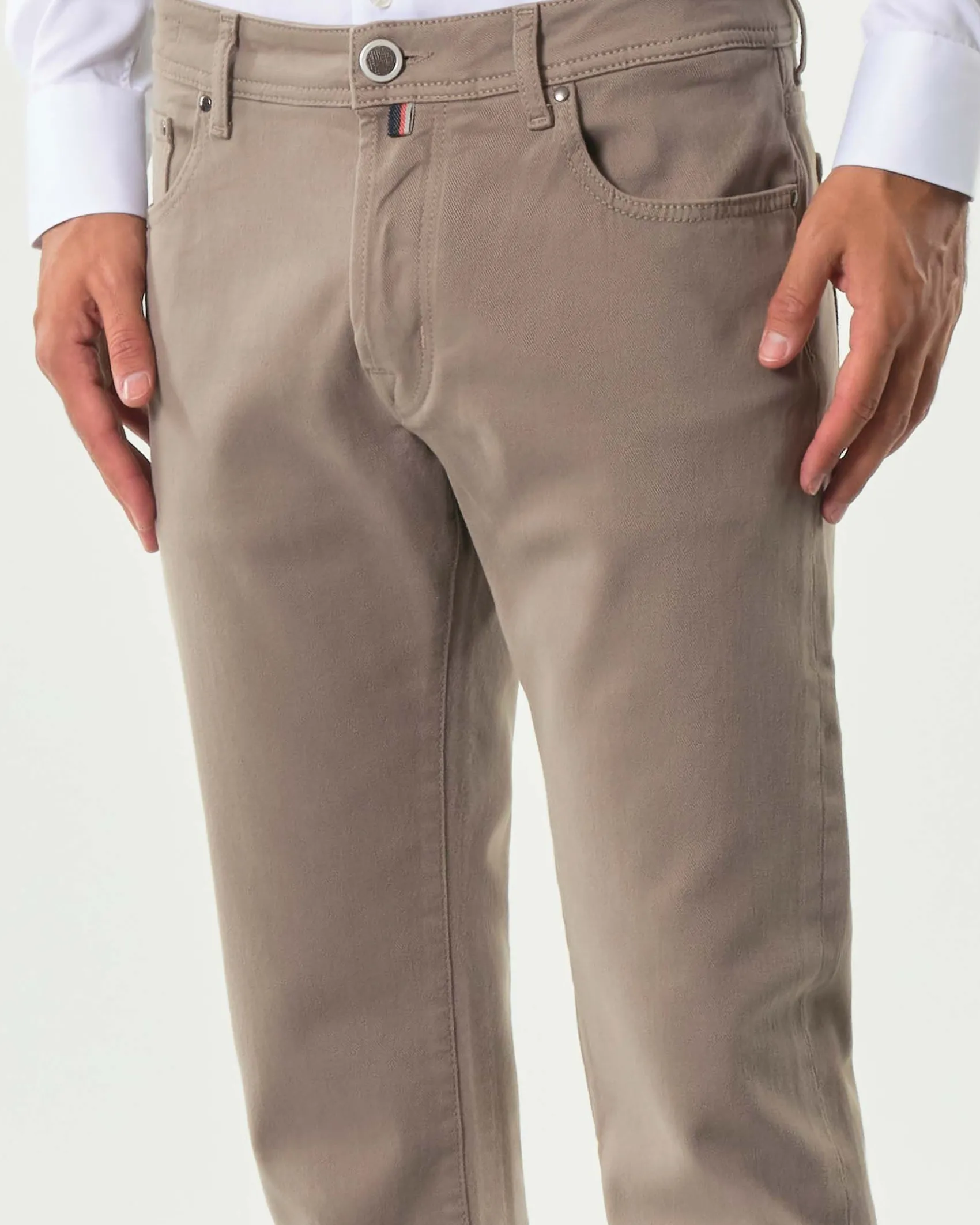 Pantaloni cinque tasche Jacob Cohen Bard slim-fit color fango in bull di cotone stretch