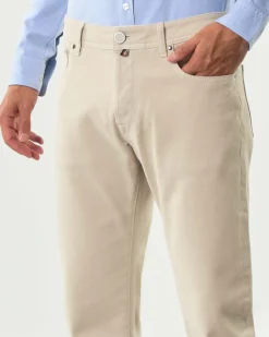 Pantaloni cinque tasche Jacob Cohen Bard slim-fit beige in bull di cotone stretch