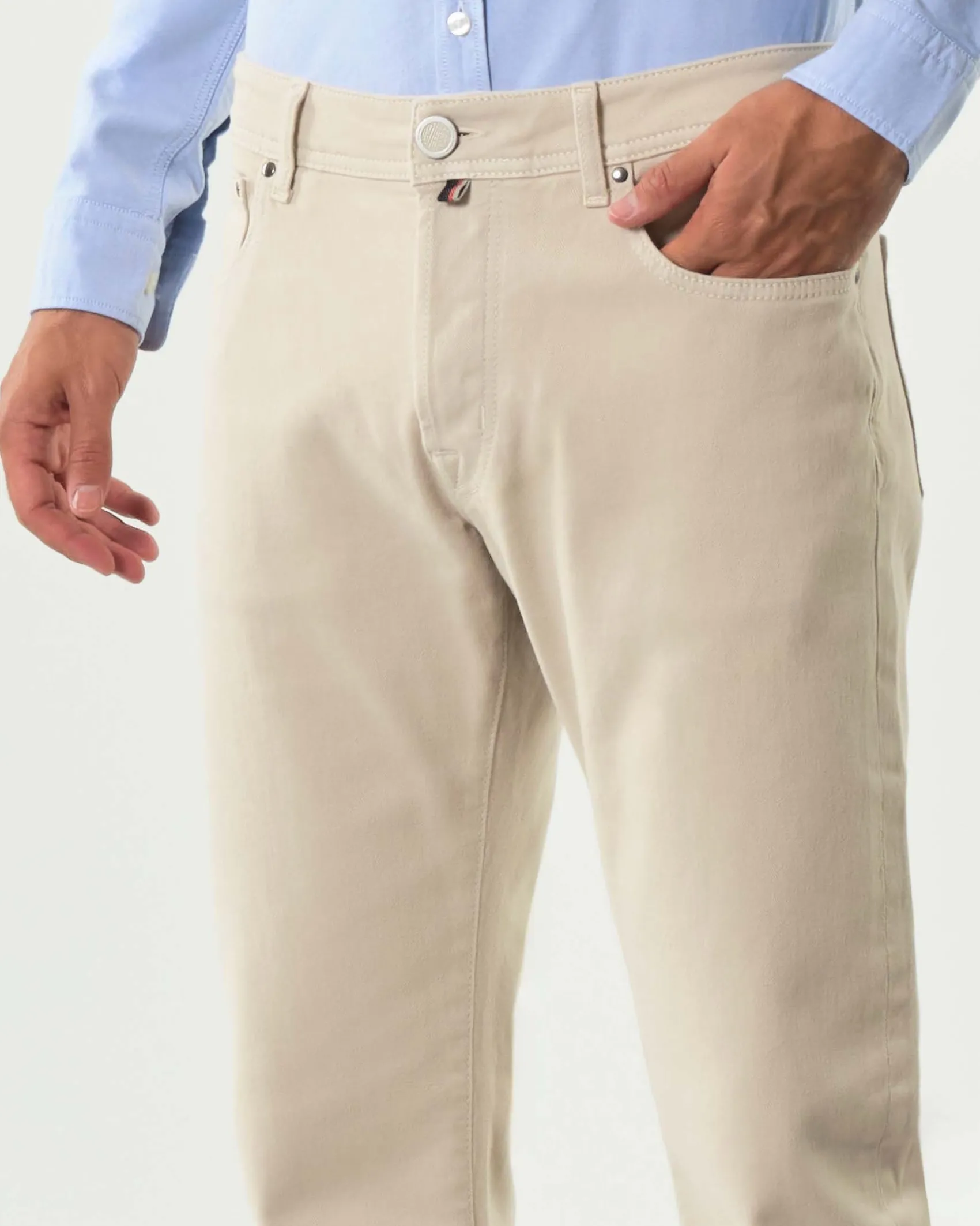 Pantaloni cinque tasche Jacob Cohen Bard slim-fit beige in bull di cotone stretch