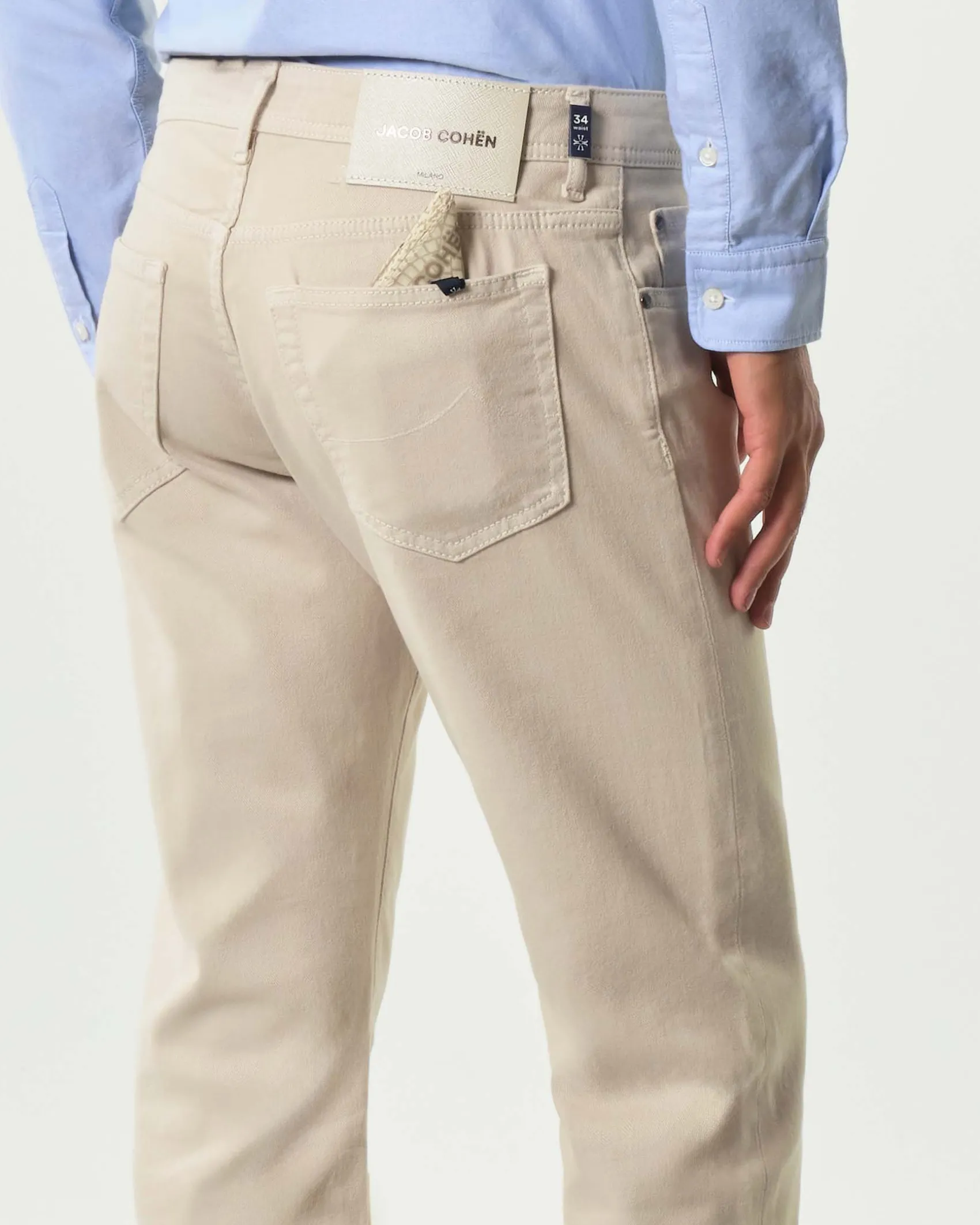 Pantaloni cinque tasche Jacob Cohen Bard slim-fit beige in bull di cotone stretch