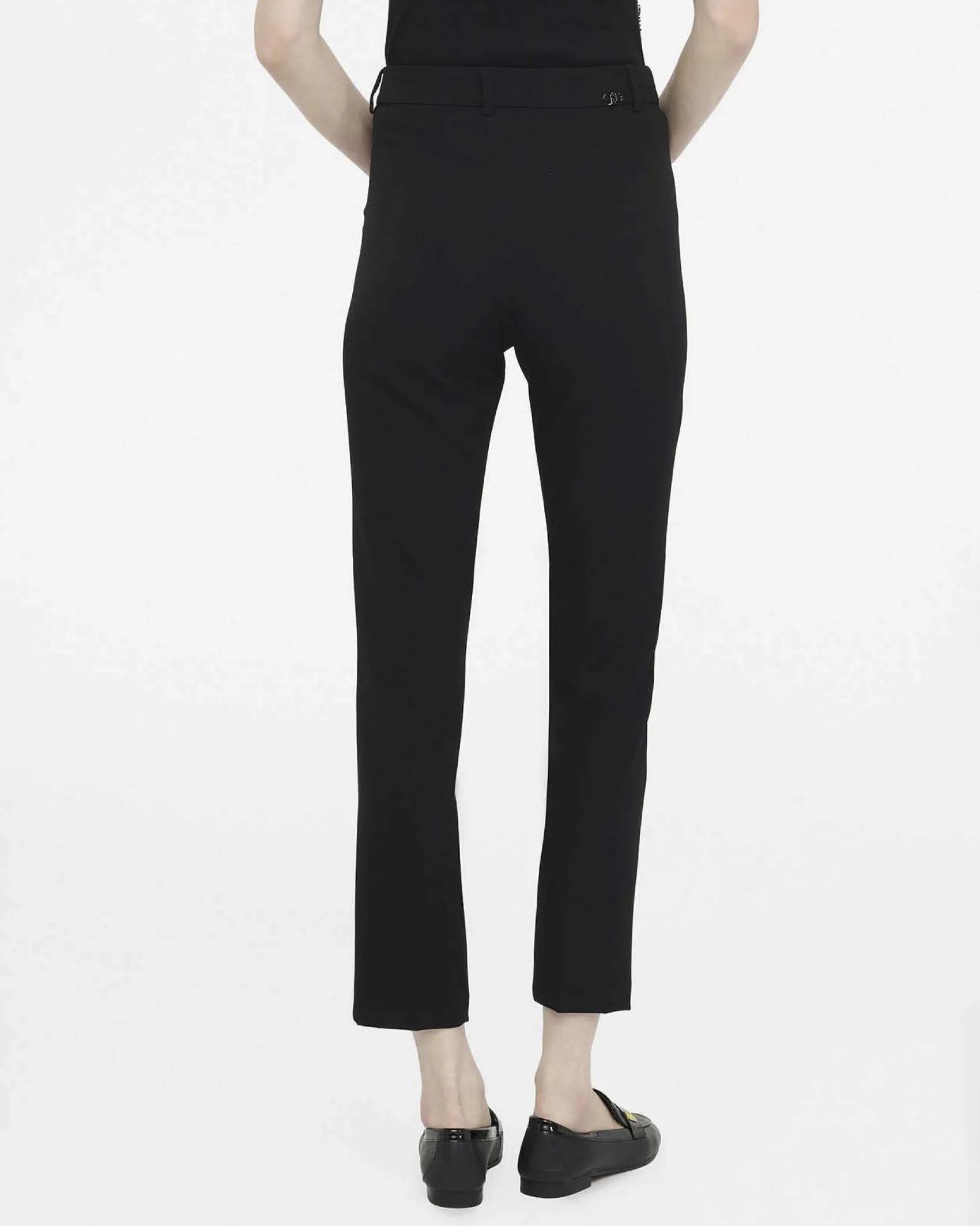 Pantaloni eleganti Liu Jo Jeans neri con tasche a filetto davanti
