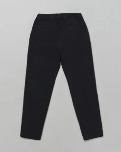 Pantaloni Emporio Armani carrot fit blu in cotone con coulisse