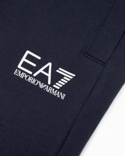 Pantaloni jogger EA7 blu in felpa di cotone