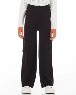 Pantaloni Liu Jo cargo neri in misto viscosa e cotone