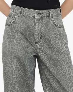 Pantaloni Liu Jo Jeans animalier in cotone con fantasia leopardata