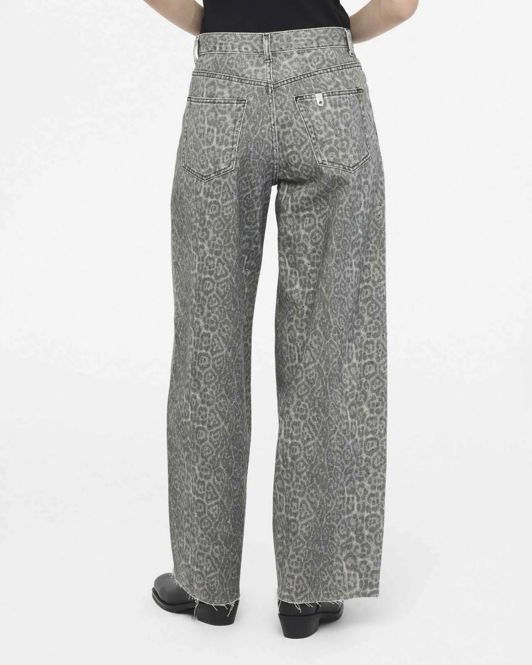 Pantaloni Liu Jo Jeans animalier in cotone con fantasia leopardata