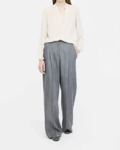 Pantaloni Liu Jo Jeans grigi in lyocell con piega stirata