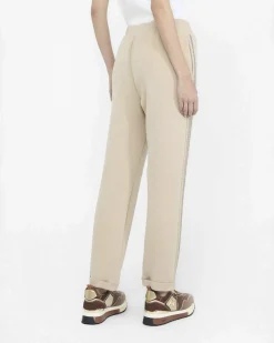 Pantaloni Liu Jo Sport beige in modal con banda laterale in rilievo