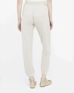 Pantaloni Liu Jo Sport oro in jersey lurex con logo in rilievo
