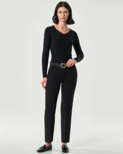 Pantaloni neri Ememe Marella dalla linea dritta in misto viscosa stretch