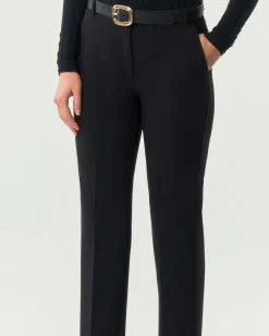 Pantaloni neri Ememe Marella dalla linea dritta in misto viscosa stretch