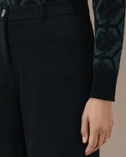 Pantaloni palazzo Winter Livia Wom Pant nero in tessuto tecnico SURFLEX® opaco