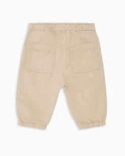 Pantaloni parachute Emporio Armani beige in cotone