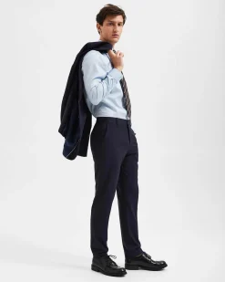 Pantaloni slim Selected Homme blu in tela di misto viscosa stretch