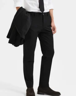 Pantaloni slim Selected Homme neri in tela di misto viscosa stretch