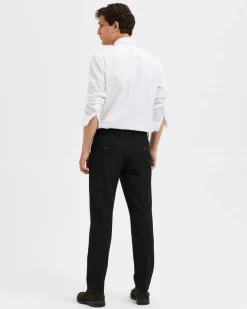 Pantaloni slim Selected Homme neri in tela di misto viscosa stretch