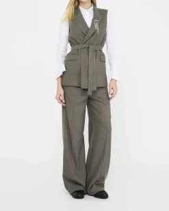 Pantaloni straight Liu Jo misto viscosa motivo chevron