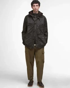 Parka Barbour Re-Engineered Endurance Mountain in cotone cerato verde militare