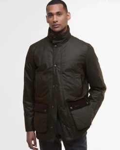Parka Border Wax Barbour in cotone cerato marrone