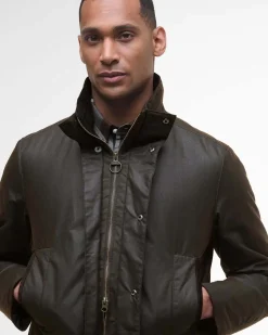 Parka Border Wax Barbour in cotone cerato marrone